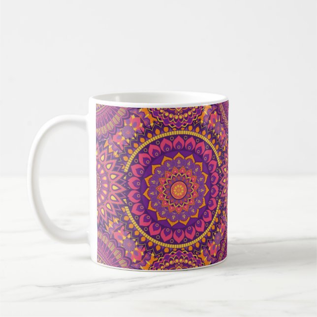 Colorful Mandala Pattern Coffee Mug (Left)
