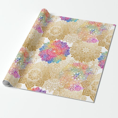 Colorful Mandala Pattern Cute Cool Pretty Funky Wrapping Paper