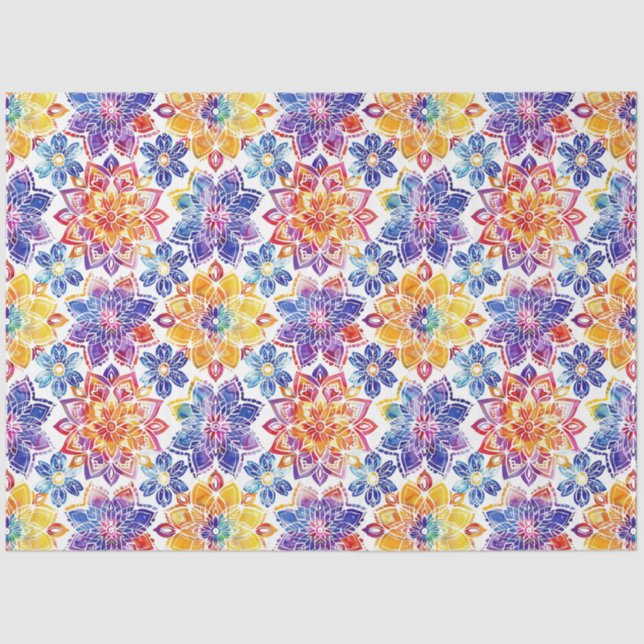 Colorful Mandala Pattern Decoupage Tissue Paper (Front)