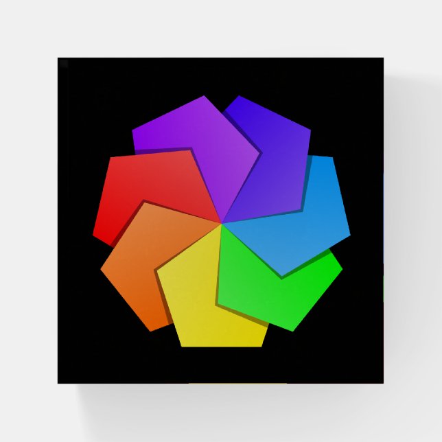 Colorful Mandala Pattern Paper Sheets Paperweight (Front)