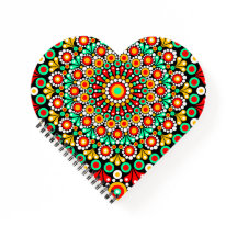 Colorful Mandala Pattern Spiral Notebook Boho Dot
