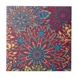 Colorful mandala pattern tile
