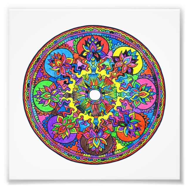 Colorful Mandala Photo Print (Front)
