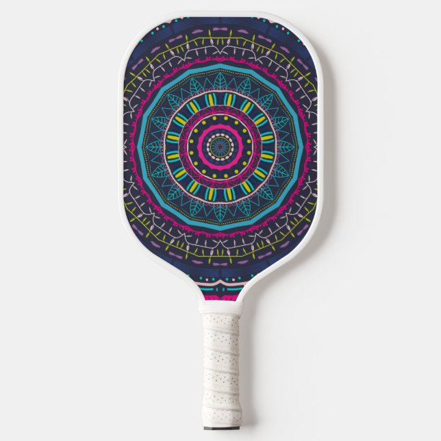 colorful mandala pickleball paddle (Front)