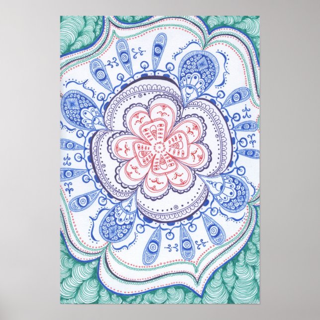 Colorful Mandala Poster. Poster (Front)