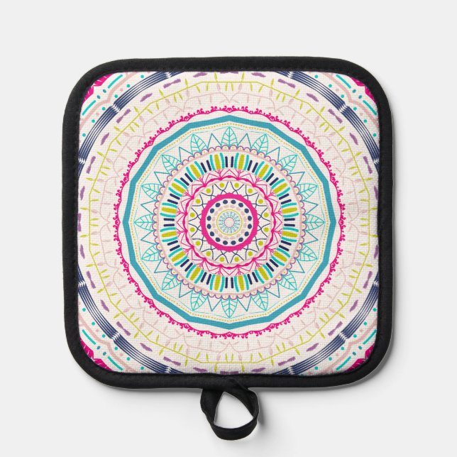 colorful mandala pot holder (Front)