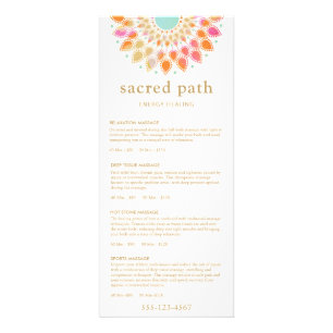 Colorful Mandala Reiki Service Spa Menu