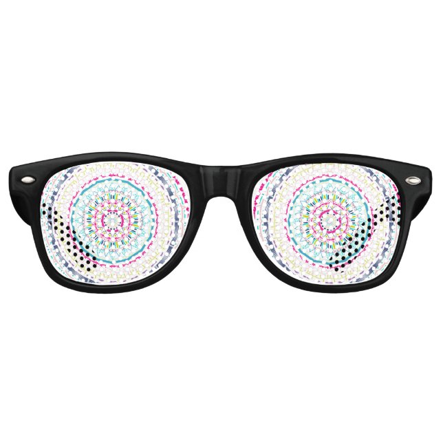 colorful mandala retro sunglasses (Front)