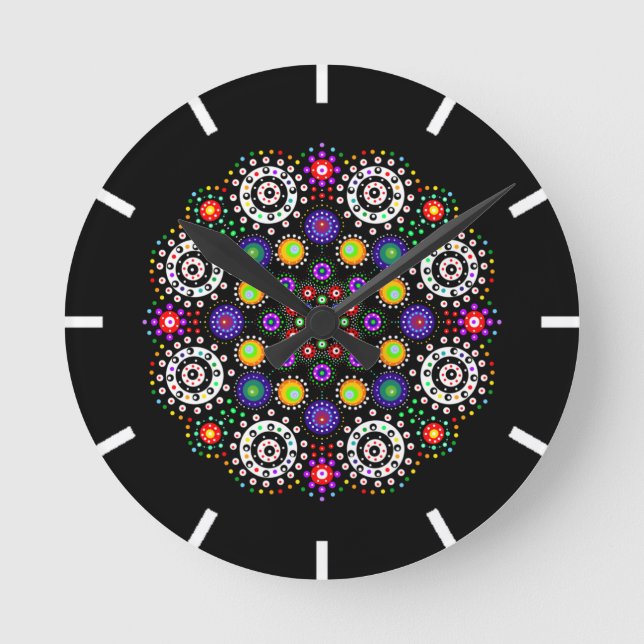Colorful Mandala  Round Clock (Front)