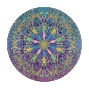 Colorful Mandala Round Cutting Board