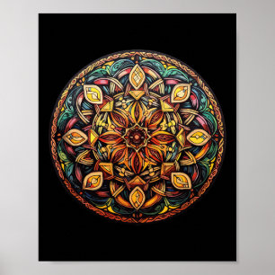 Colorful Mandala Sacred Geometry Meditation Poster