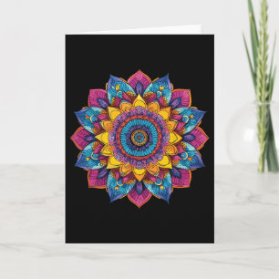 Colorful Mandala Sacred Geometry Yoga Zen Card