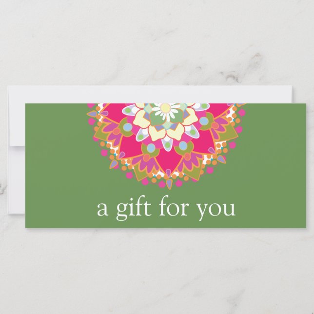 Colorful Mandala Salon Spa Gift Certificate (Front)