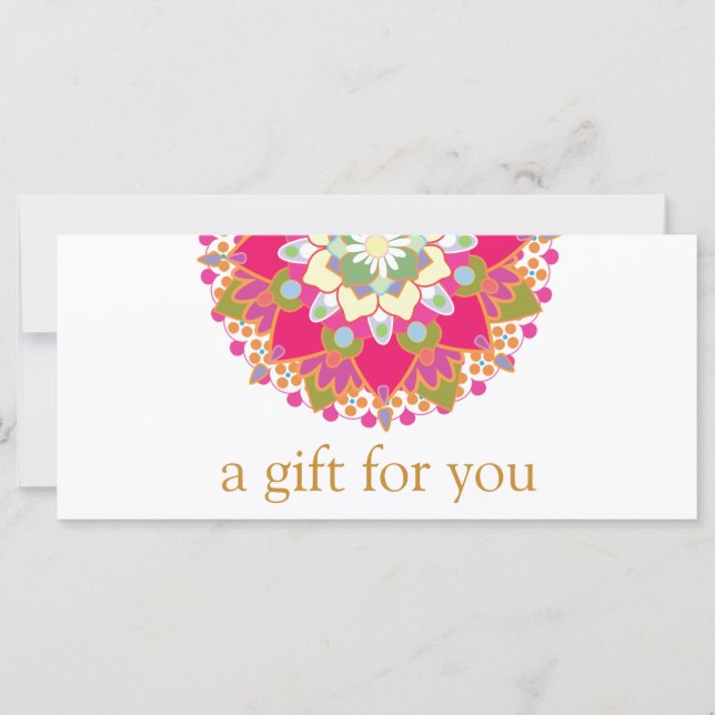 Colorful Mandala Salon Spa Gift Certificate (Front)