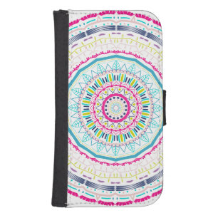 colorful mandala galaxy s4 wallet case