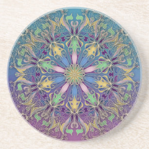 Colorful Mandala Sandstone Coaster