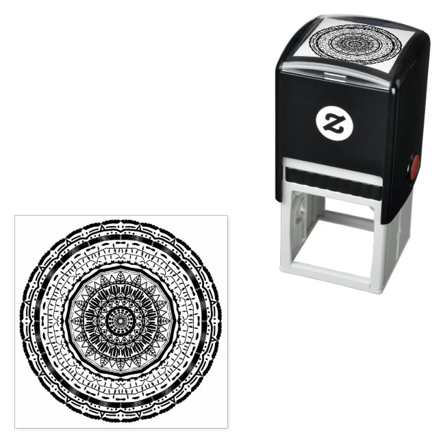 colorful mandala self-inking stamp (In Situ)