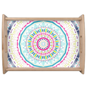 colorful mandala serving tray