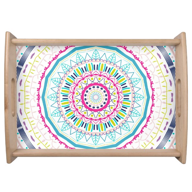 colorful mandala serving tray (Front)