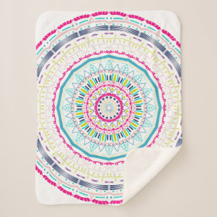 colorful mandala sherpa blanket