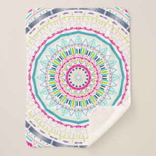 colorful mandala sherpa blanket