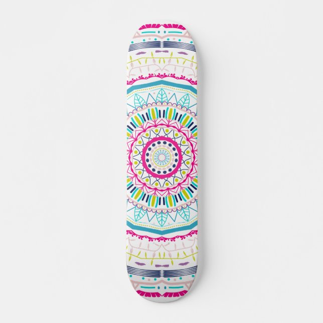 colorful mandala skateboard (Front)