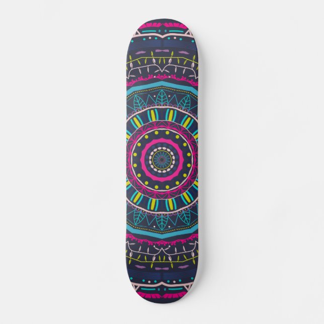 colorful mandala skateboard (Front)