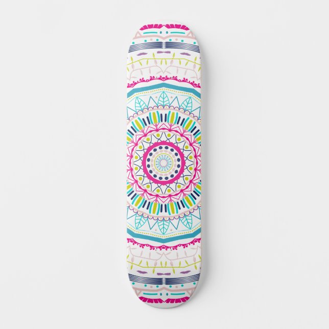 colorful mandala skateboard (Front)