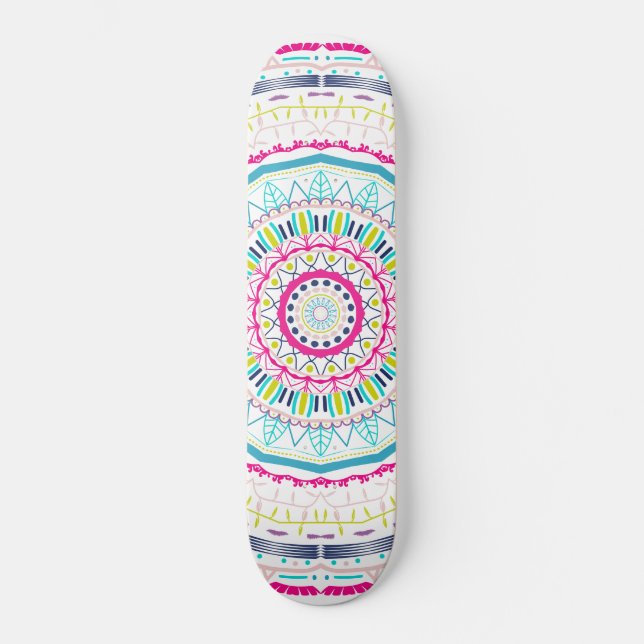 colorful mandala skateboard (Front)