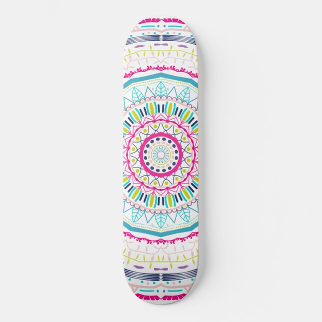 colorful mandala skateboard (Front)