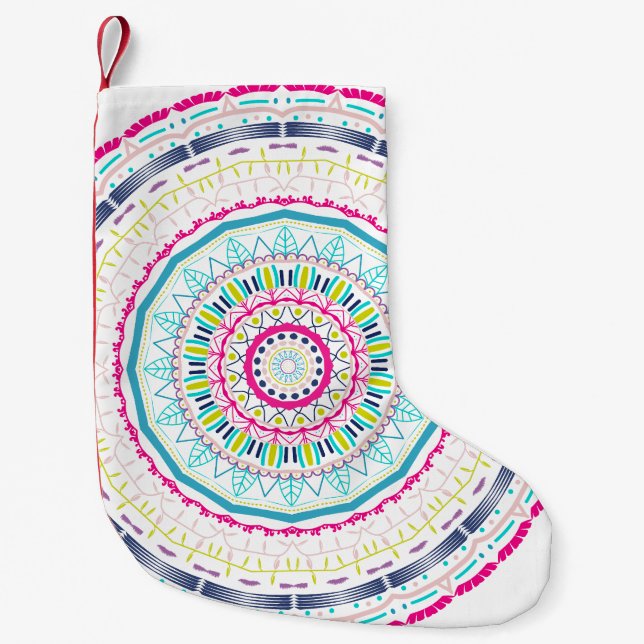colorful mandala small christmas stocking (Front)