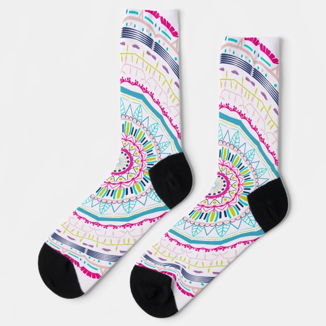 colorful mandala socks (Left)
