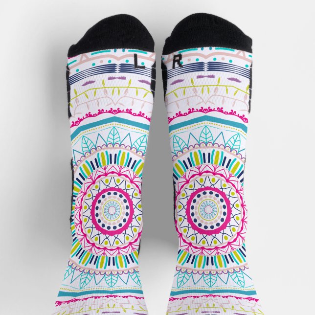 colorful mandala socks (Top)