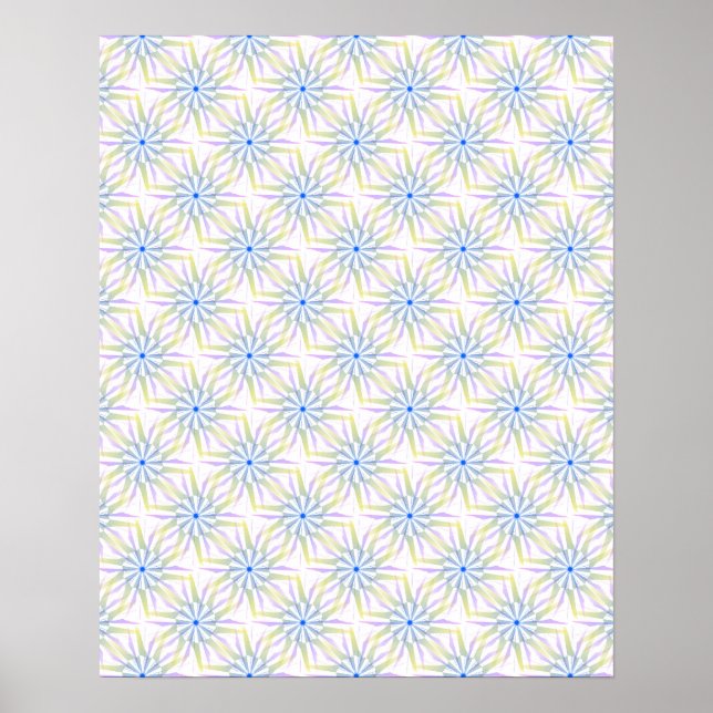 Colorful Mandala Starburst Pattern Poster (Front)