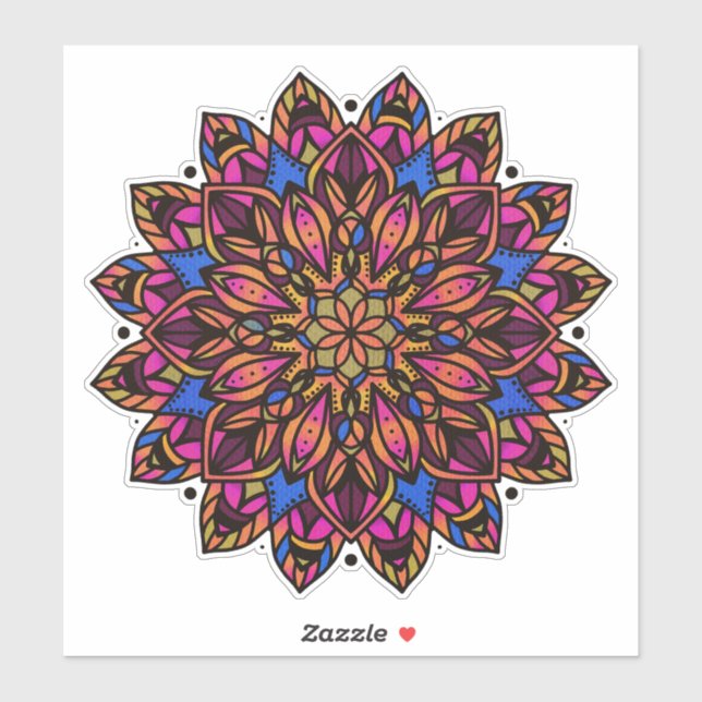 Colorful Mandala Sticker (Sheet)