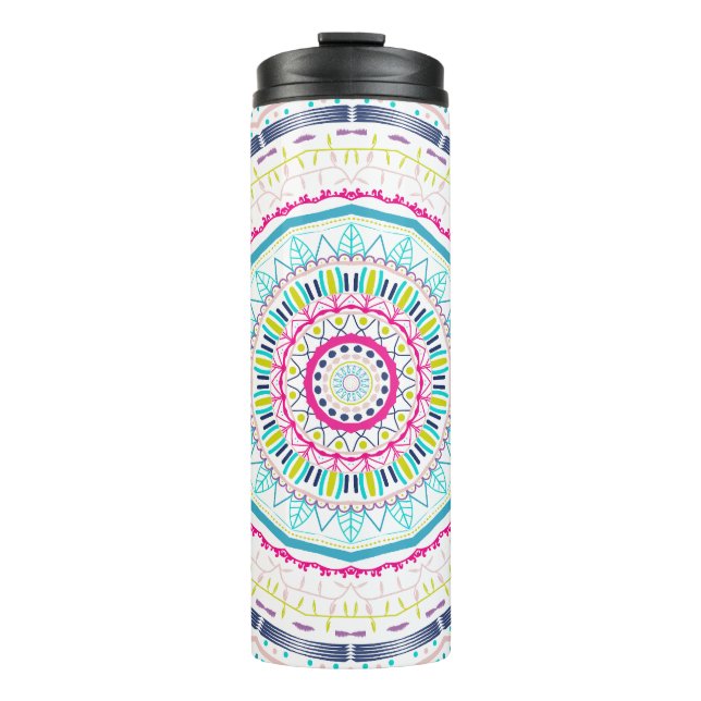 colorful mandala thermal tumbler (Front)