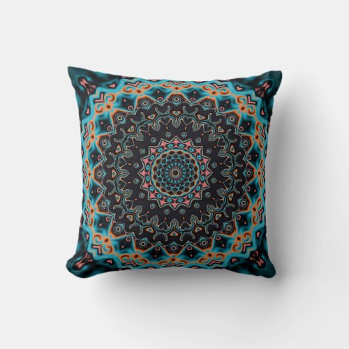 Colorful Mandala Throw Pillow
