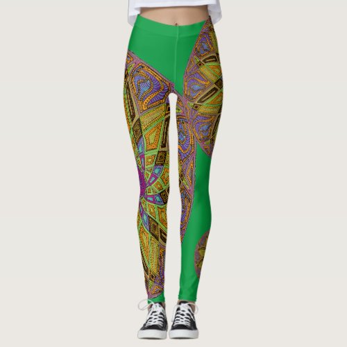 Colorful mandala tights yoga pants leggings