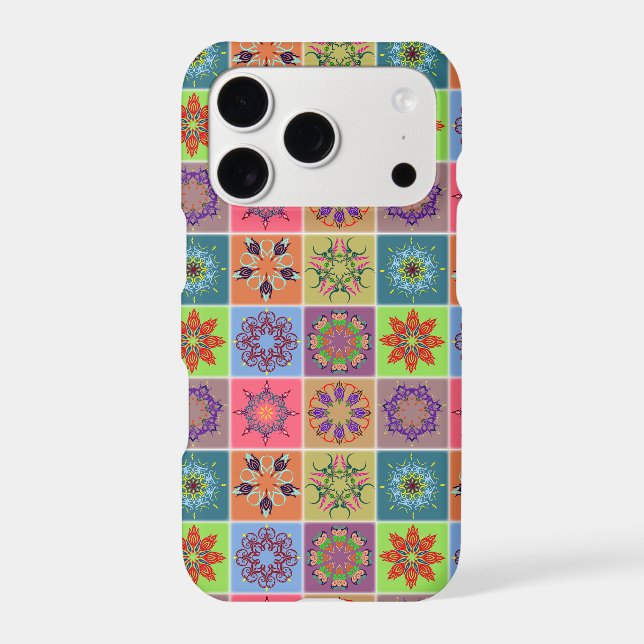 Colorful Mandala Tile Pattern – Boho Geometric Iphone Case (Back)
