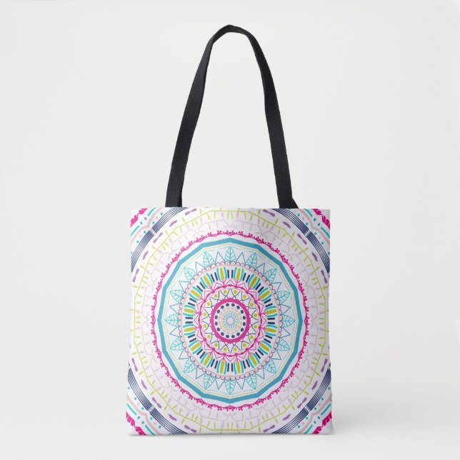 colorful mandala tote bag (Front)