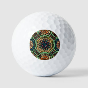 Colorful Mandala: Vintage Floral Hand Drawn Golf Balls