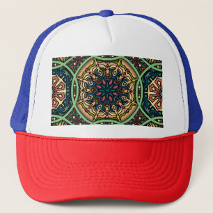 Colorful Mandala: Vintage Floral Hand Drawn Trucker Hat