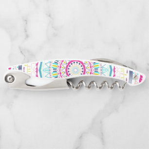 colorful mandala waiter's corkscrew