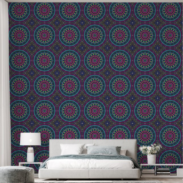 colorful mandala wallpaper  (Bedroom)