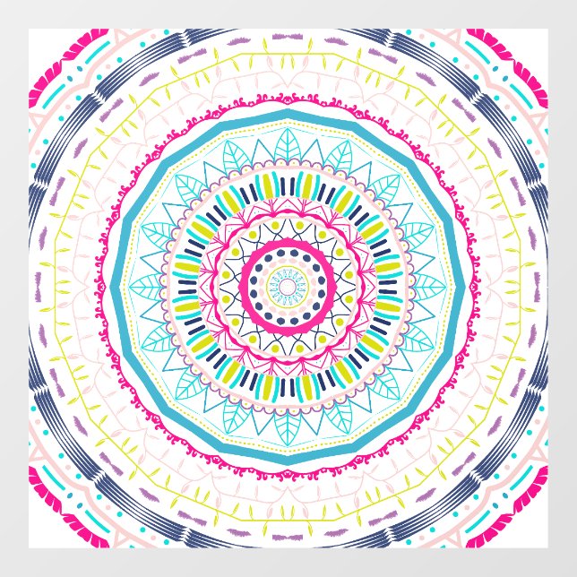 colorful mandala window cling (Sheet)