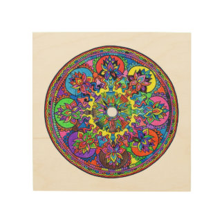 Colorful Mandala Wood Wall Decor