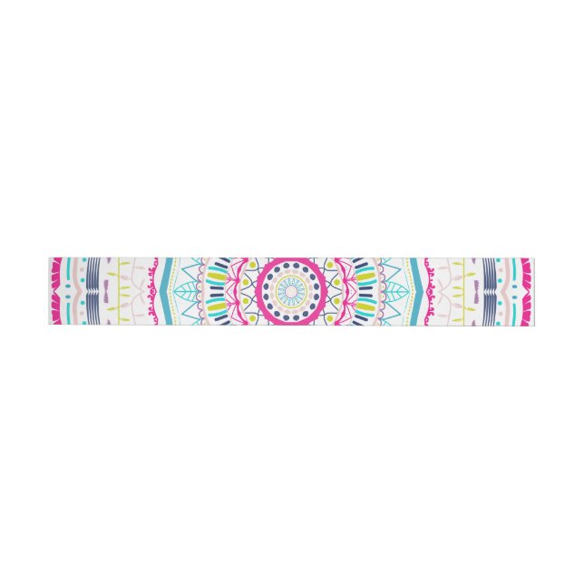 colorful mandala wrap around address label (Individual)