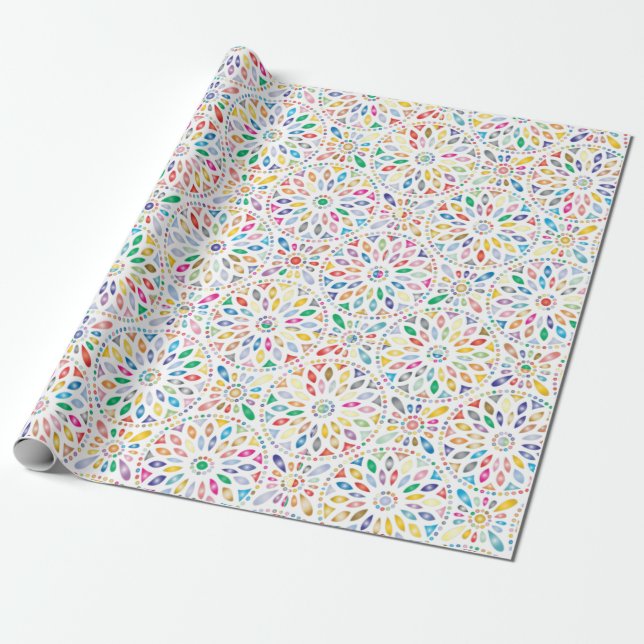 Colorful mandala wrapping paper (Unrolled)