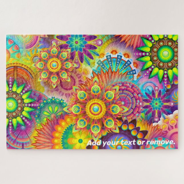 Colorful mandalas fractal abstract pattern design, jigsaw puzzle (Horizontal)