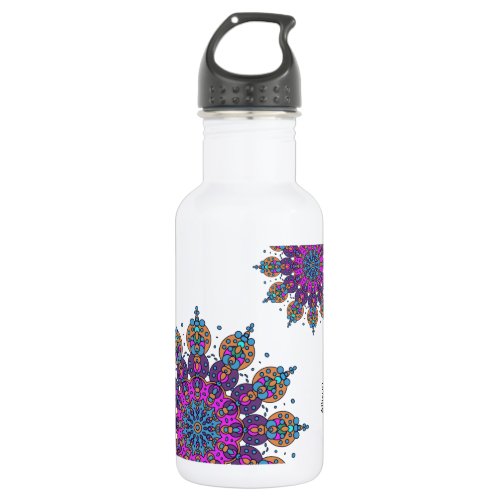 Colorful Mandalas Personalized With Your Name Stainless Steel Water Bottle